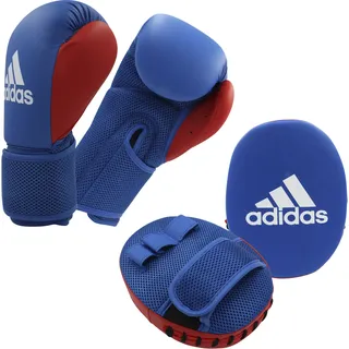 adidas Pratze ADIDAS PERFORMANCE "Kids Boxing Kit 2", blau (blau, rot), Schlagpolster, Kinder, Lederimitat, Pratze