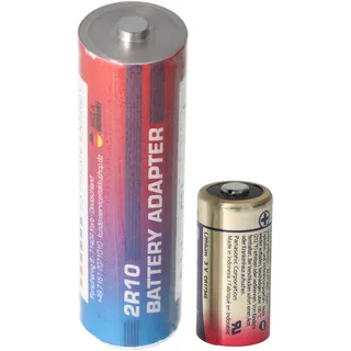 AccuCell Adapter Batterie 2R10 Duplex Stab-Batterie, 2R10R, 3010, 2010, 3,0 Volt 73x21mm max. 1600mAh (Metall)
