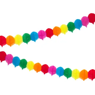 Regenbogen-Luftballons Geburtstags-Wimpelkette Party-Dekorationen für Kinder, Erwachsene, Jungen, Mädchen | 3D-Bunte Papiergirlanden, 3 Stück, 3 m Länge - Hergestellt von Talking Tables