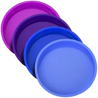 Silikon Kuchenformen Rund Schichtkuchen Backform 20cm: 8 Zoll Backformen Set Regenbogen Kuchenform Auslaufsicher Backform Backen Geschichtet Antihaft BPA-Frei für Geburtstagsfeier Hochzeitstag 4 Stück