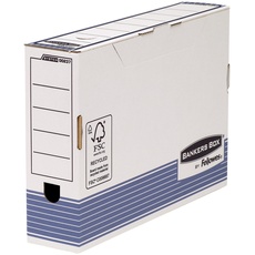 Bankers Box Archivschachtel Folio mit FastFold System, 80 mm, FSC, 10er-Packung, weiß/blau
