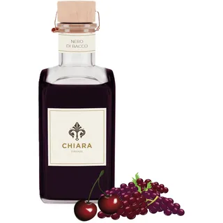 Chiara Firenze Raumduft schwarz von Bacchus 100ml Flasche + Stäbchen Made in Italy Erdbeeren Trauben - Traubenmost - Amarena