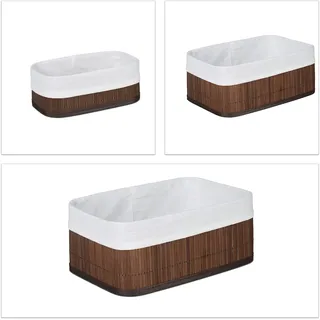 Relaxdays Aufbewahrungskorb 30 x 20 x 13 cm braun