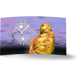 Digital Designer Art Buddha Designer Wanduhr modernes Wanduhren Design leise kein ticken DIXTIME 3DS-0398 - Blau