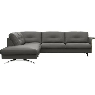FLEXLUX Ecksofa "Glow, super bequem durch hochwertigem Sitzaufbau mit Federkern, L-Form" Skandinavisches Design, In hochwertiger Verarbeitung, warm mineral grau