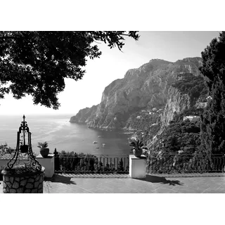 Papermoon Fototapete »Landschaft schwarz & weiß«, schwarz