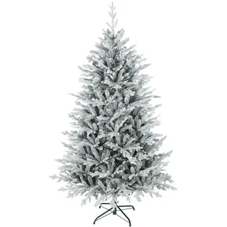 Homcom Künstlicher Weihnachtsbaum 180 cm künstlich Tannenbaum mit Schnee, 1976 Spitzen , Kunststoff , 180 cm , Dekoration, Weihnachtsdekoration, Christbäume & Zubehör