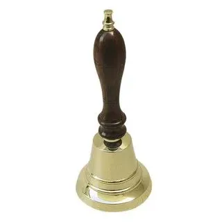 Messing Nautika SEA-CLUB Tischglocke 9255, gold, 18 cm, Handglocke, Messing mit Holzgriff,