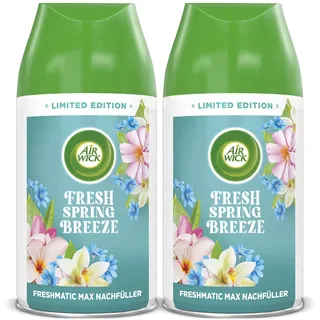 Air Wick Freshmatic Max Raumspray – Nachfüller DUO für den Air Wick Freshmatic Max – Duft: Fresh Spring Breeze – 2er Set mit 250 ml Nachfüller
