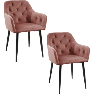 Akord Pouf Alia Samt Rosa 55X55X30 Cm - Rosa