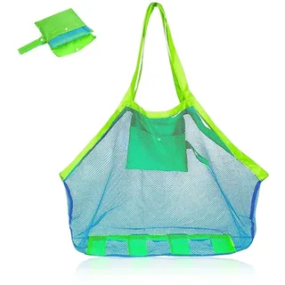 Netztasche Sandspielzeug,Strandspielzeug Tasche für Sandspielzeug Netz,Strandtasche Kinder,Sandtasche,Spielplatz Beach Bag,Strand Aufbewahrungstasche Beutel Mesh,Sandschaufel Buddelzeug Sandkasten