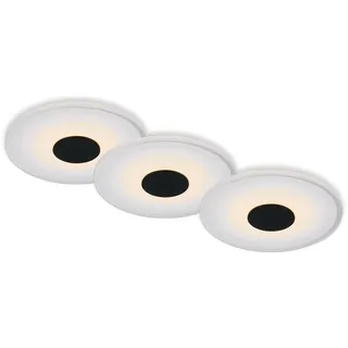 BRILONER Leuchten - 3er Set LED Einbauleuchten Decke, 650 Lumen Einbaulampen, LED Einbaustrahler Bad, Badeinbaustrahler IP44, Schwarz, 120x36 mm (DxH)