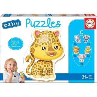 Educa Puzzle.  Baby Puzzles Wild Animals 2x2/2x3/4Teile