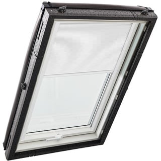 Original Roto Faltstore ZFA Faltrollo für Roto Dachfenster Führungsschiene Weiß Plissee für Roto Dachfenster der Baureihe Designo R4/R7 und Classic K 43/73 mit Größe 054/078 | 05/07 Farbe Weiß