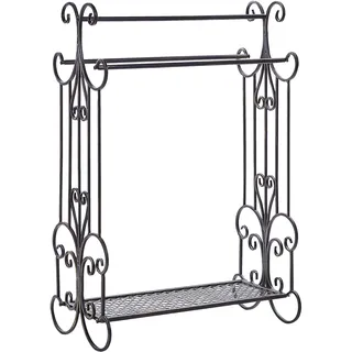Beliani Handtuchständer Antik Optik Schwarz 60 x 90 cm Gladis