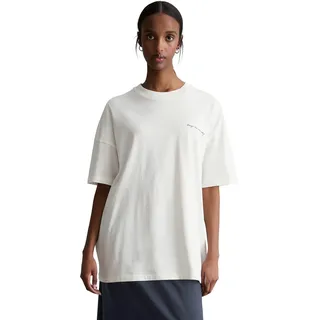 T-Shirt MARC O'POLO DENIM, Damen, Gr. XS, silky weiß, Jersey, Obermaterial: 100% Baumwolle, oversize normal, Rundhals, Shirts T-Shirt, oversized aus Heavy Jersey, großer Rückenprint