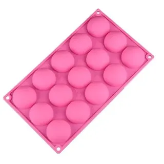 15 Halbkugeln Bällchen Silikonform Backform Schokoladenform Kuchenform Eiswürfelform Pralinenform Cupcake Keks Kuchen Basteln Backen Verzieren Eckige Runde Form von ROYAL HOUSEWARE