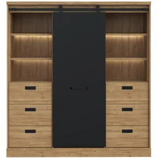 Forte Highboard 148,4 x 160,2 x 52 cm Schwarz