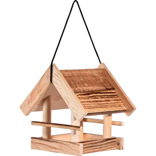 dobar® Green Label Vogelfutterhaus Candela hängend - Vogelhaus 22 x 20 x 22 cm - Geflammt