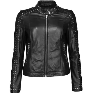 Lederjacke JCC "Lederjacke 870041", Damen, Gr. M, schwarz, Obermaterial: 100% Lammleder LEL. Futter: 100% Baumwolle CO., Jacken Lederjacke