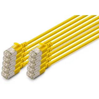 Digitus CAT 6A F-FTP Slim Patchkabel, 5 m, Gelb, 10 Stück