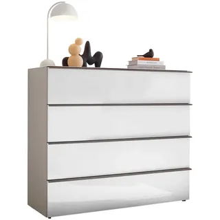 Dieter Knoll Sideboard , Grau, Weiß , Metall , 4 Schubladen , 120x104x43 cm , Made in Germany, DIN EN ISO 9001 , Typenauswahl, Beimöbel erhältlich, stehend , Kleinmöbel, Kommoden, Sideboards