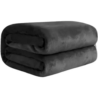 Komfortec Extra Warme Kuscheldecke Flauschig, Wohndecke, Fleecedecke, Oeko-TEX Zertifiziert, Superweich, 220x240 cm, 450 g/m2, Anthrazit