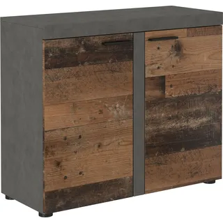 Masseno Kommode RITMO 97 cm Sideboard mit 2 Türen für Wohnzimmer Schlafzimmer Modern 97x40x82 cm Hellgrau / Braun - Hellgrau