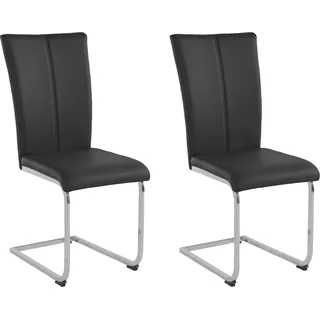 Home affaire Freischwinger »Alex« (Set) 2 Stk.Stuhl belastbar bis 120 Kg, Gestell im Chrom-Look, schwarz