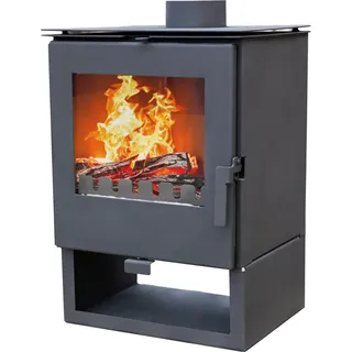 Kaminofen ALAZ K5S Schwarz Holzofen 6 kW Holz Ofen Kamin Heizofen Dauerbrandofen Hüttenofen - Schwarz