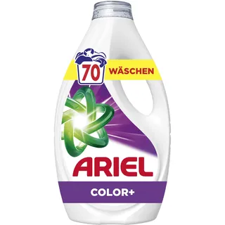 Ariel Flüssigwaschmittel Color+, 70 Wäschen | Mit Fleck-Weg-Power beim 1. Waschen und zuverlässiger Reinigung auch in kaltem Wasser.