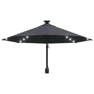 Garten-Sonnenschirm, UV-beständiger Polyesterstoff, 300 cm Durchmesser, Metallstange, Wandmontage-Design, Kurbelgriff