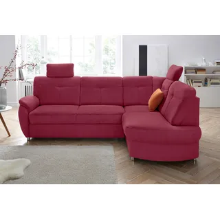 sit&more Ecksofa "Sonoma L-Form", wahlweise mit Bettfunktion und Bettkasten, bordeaux