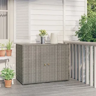Gartenschrank Grau 100x55,5x80 cm Poly Rattan , Aktenschränke Design 2024 - Grau