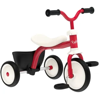 Smoby - Dreirad Rookie ab 2 Jahren (rot) - Laufrad für Kinder von 2-4 Jahren (bis max. 50 kg) mit Metallrahmen, Flüsterrädern & Aufbewahrungsbox