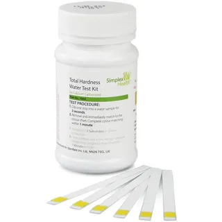 SimplexHealth Trinkwasser Wasserhärtetest Härte/Gesamthärte, 50 Teststreifen, zuverlässige und schnelle Ergebnisse