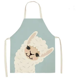 Lukery Schürze für Damen Herren Kinder, Niedlich Druck Küchenschürze Lustig Weich Schürzen Latzschürze Grillschürze zum Kochen, Backen, Gartenarbeit (Erwachsene- 68x55cm,Alpaka A)
