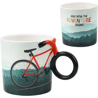 Winkee - Fahrrad-Kaffeetasse - Stilvolle Kaffeetasse mit Fahrradgriff I Fahrrad Teetasse I Perfektes Fahrradzubehör