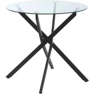 Homcom Beistelltisch Stahl, gehärtetes Glas