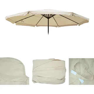 Ersatz-Bezug für Sonnenschirm Meran Pro, Gastronomie Marktschirm mit Volant Ø 5m, Polyester creme - Beige