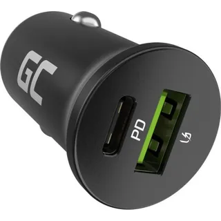 Green Cell GreenCell GC CADM-GC-38AC - USB-Ladegeraet 38 W 1x USB-C USB-A schwarz Auto, Adapter, Schwarz