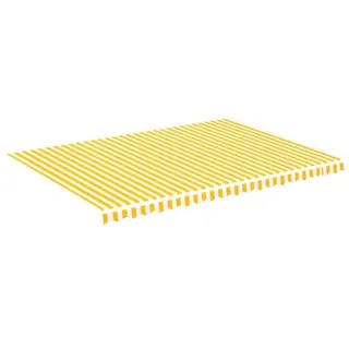 vidaXL Markisenbespannung Gelb und Weiß 5x3,5 m - Gelb