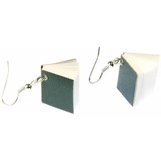 Miniblings Buch Ohrringe Hänger Bücher Buchohrringe Leseratte Seiten grün | Ohrschmuck aus eigener Fertigung in Berlin, in kleiner Serie hergestellt