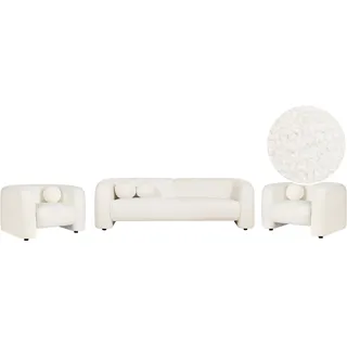 Beliani Sofa Set 5-Sitzer Leiren Bouclé weiß
