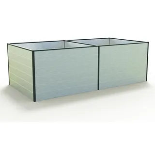 GFP Aluminium Hochbeet KINGSIZE DANIELA - 235 x 119 x 77 cm - Alu natur, Stecksystem, langlebig - Silber