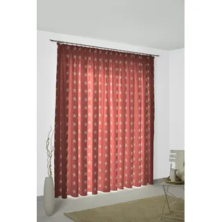 Vorhang WIRTH "FELINO" Gr. 4, rot, B:132cm H:245cm, Jacquard, Baumwolle, Polyester, Gardinen, Vorhang