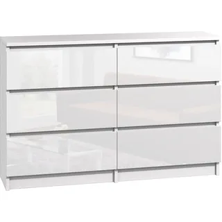 roe furniture Moderne Kommode 120 x 75 x 40 cm weiß hochglanz