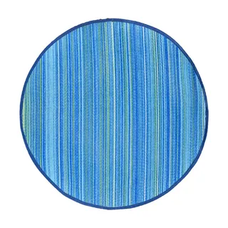 Outdoor Teppich Picknickmatte Rund Modern Alvaro 120cm - Blau