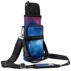 molshine Tasche für Wasserflaschen,Neopren Wasserflaschenhalter für bis zu 900ml (32Oz) Trinkflasche mit Verstellbarem Schultergurt und für Wandern,Radfahren (Sternenklarer Himmel)