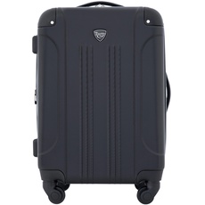 Travelers Club Sky+ Gepäck-Set, schwarz, 20" Carry-On, Chicago Hartschalen-Koffer, erweiterbar